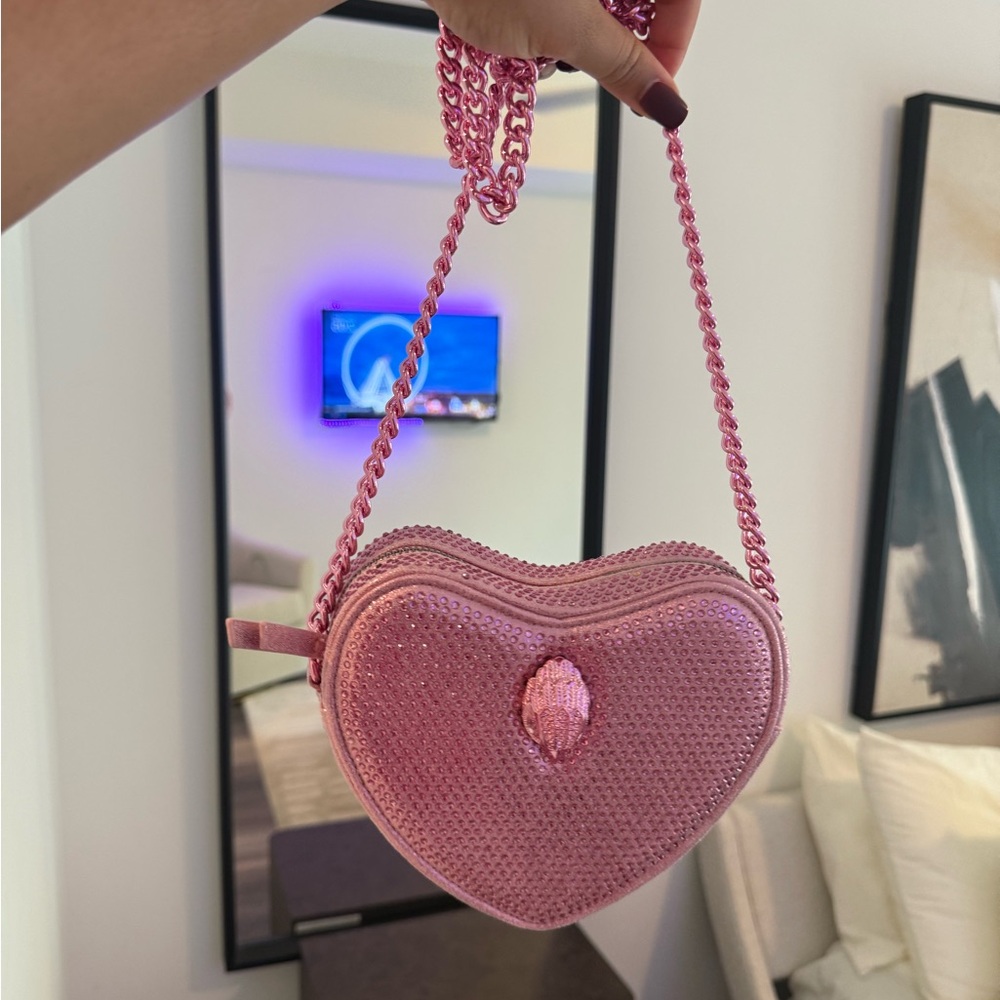 Kurt Geiger Pink Heart-Shaped Bag